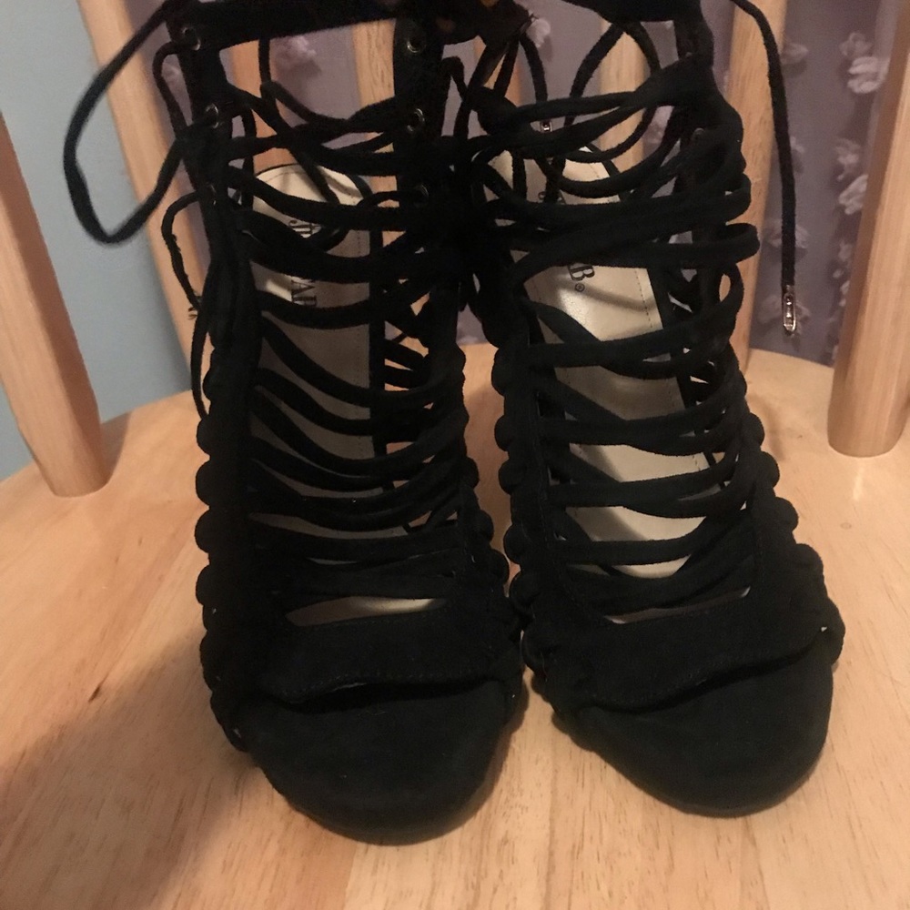 Lace up stilettos